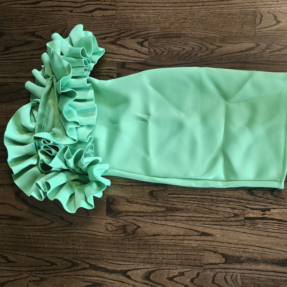 Lime Green Ruffled Dress